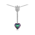 thumbnail image 1 of Star K� 6mm Rainbow Mystic Topaz Heart Arrow Bar Pendant Necklace, 1 of 9