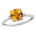 thumbnail image 1 of Star K� 7mm Cushion-Cut Genuine Citrine Classic three 3 stone Engagement Promise Ring, 1 of 9