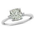 thumbnail image 1 of Star K� 7mm Cushion-Cut Genuine White Topaz Classic three 3 stone Engagement Promise Ring, 1 of 9