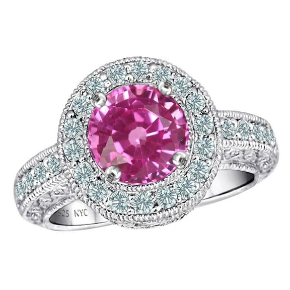 Star K� 7mm Round Created Pink Sapphire Ring