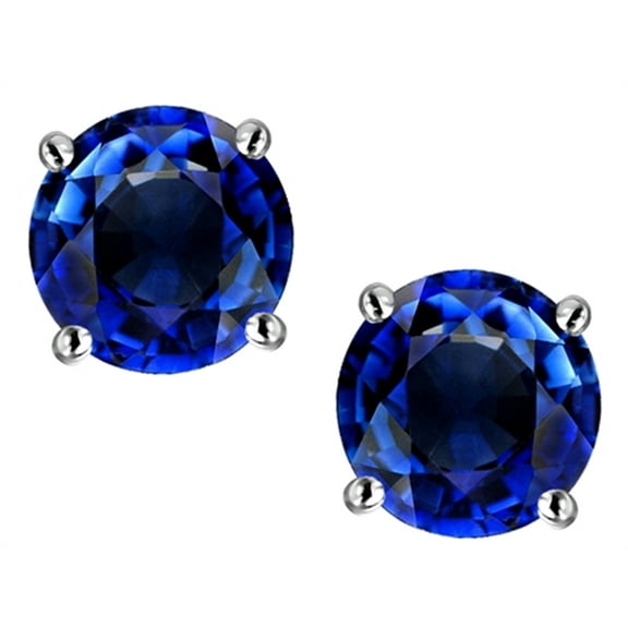 Star K� 7mm Round Created Sapphire Classic Screw Back Stud Earrings
