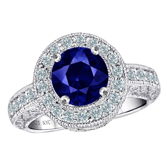 Star K� 7mm Round Created Sapphire Ring