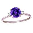 thumbnail image 1 of Star K� 7mm Round Genuine Amethyst Classic Three 3 stone Engagement Promise Wedding Ring, 1 of 8