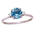 thumbnail image 1 of Star K� 7mm Round Genuine Blue Topaz Classic Three 3 stone Engagement Promise Wedding Ring, 1 of 8