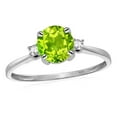 thumbnail image 1 of Star K� 7mm Round Genuine Peridot Classic Three 3 stone Engagement Promise Wedding Ring, 1 of 8