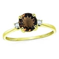 thumbnail image 1 of Star K� 7mm Round Genuine Smoky Quartz Classic Three 3 stone Engagement Promise Wedding Ring, 1 of 8
