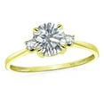 thumbnail image 1 of Star K� 7mm Round Genuine White Topaz Classic Three 3 stone Engagement Promise Wedding Ring, 1 of 8