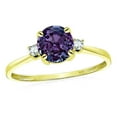 thumbnail image 1 of Star K� 7mm Round Simulated Alexandrite Classic Three 3 stone Engagement Promise Wedding Ring, 1 of 8
