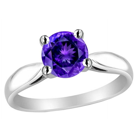 Star K� 7mm Round Simulated Amethyst Ring