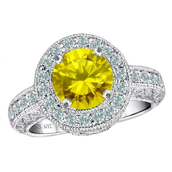 Star K� 7mm Round Simulated Citrine Ring