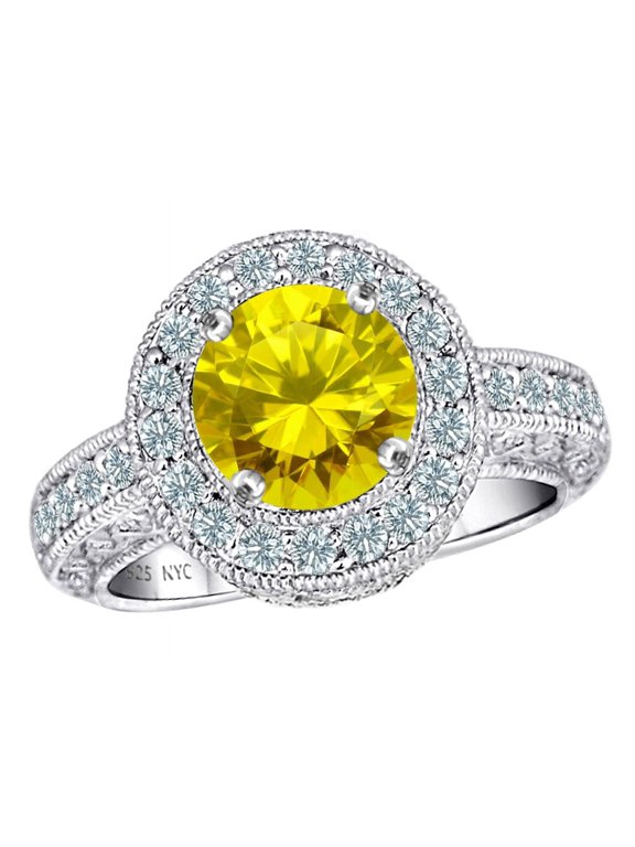 � 7mm Round Simulated Citrine Ring