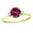 thumbnail image 1 of Star K� 7mm Round Simulated Pink Tourmaline Classic Three 3 stone Engagement Promise Wedding Ring, 1 of 8