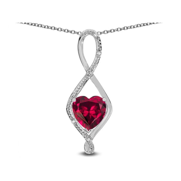 Star K� 8mm Created Ruby Heart Infinity Loop Pendant Necklace