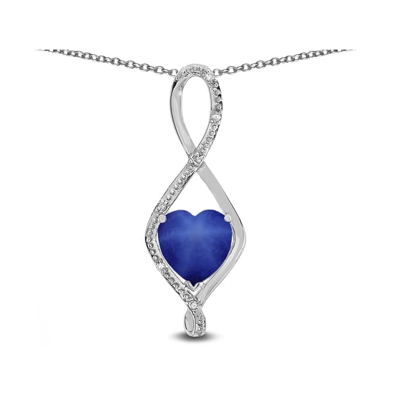 Star K� 8mm Created Star Sapphire Heart Infinity Loop Pendant Necklace