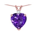 thumbnail image 1 of Star K� 8mm Genuine Amethyst Heart Pendant Necklace 10k Rose Gold, 1 of 9