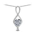 thumbnail image 1 of Star K� 8mm Genuine Aquamarine Heart Infinity Loop Pendant Necklace, 1 of 9