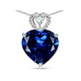 thumbnail image 1 of Star K� 8mm Heart Shape Created Sapphire Rope Design Pendant Necklace, 1 of 9