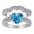 thumbnail image 1 of Star K� 8mm Heart Shape Genuine BlueTopaz Wedding Set, 1 of 9