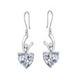 thumbnail image 1 of Star K� 8mm Heart Shape Genuine White Topaz Hanging Hook Love Earrings, 1 of 9