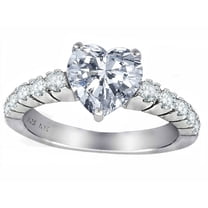 Star K� 8mm Heart Shape Genuine White Topaz Ring