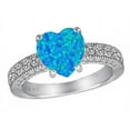 thumbnail image 1 of Star K� 8mm Heart Shape Simulated Blue Opal Ring, 1 of 9