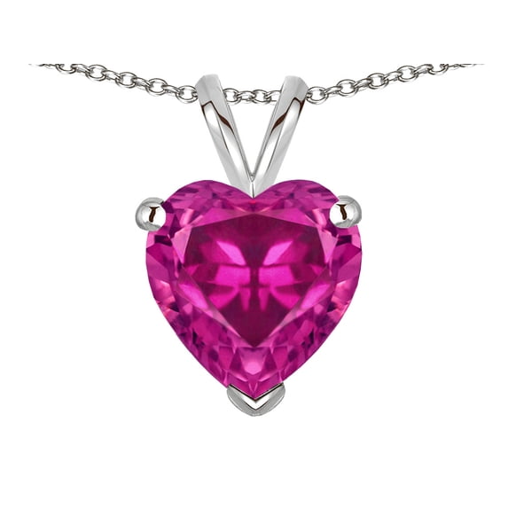 Star K � Simulated Pink Tourmaline 8mm Heart Pendant Necklace