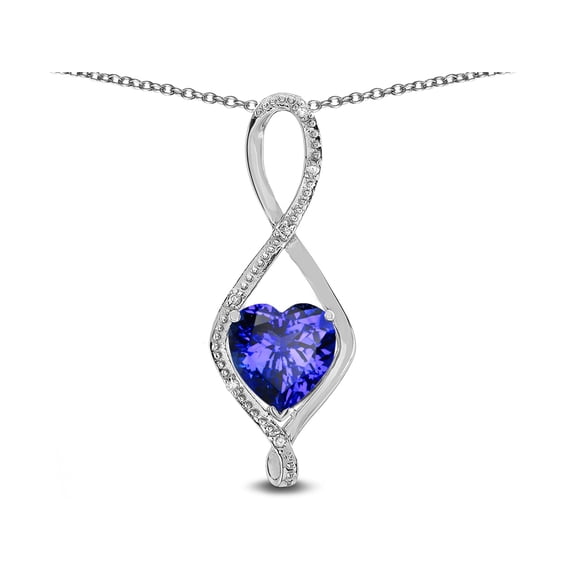 Star K� 8mm Simulated Tanzanite Heart Infinity Loop Pendant Necklace