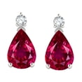 thumbnail image 1 of Star K � 8x6mm Pear Shape Created Ruby Classic Drop Earring Studs, 1 of 9