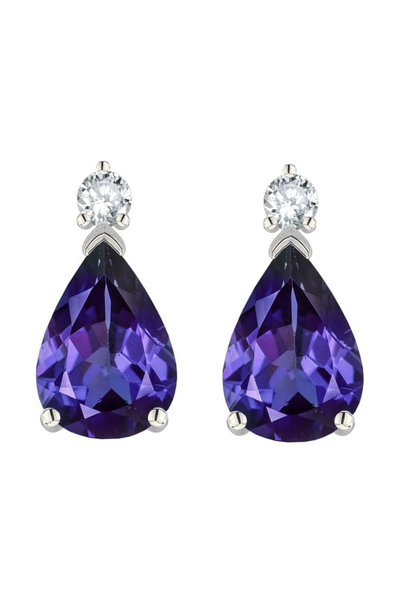 � 8x6mm Pear Shape Genuine Iolite Classic Drop Earring Studs