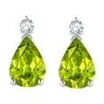 thumbnail image 1 of Star K � 8x6mm Pear Shape Genuine Peridot Classic Drop Earring Studs, 1 of 9