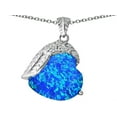 thumbnail image 1 of Star K� Angel Wing of Love Pendant Necklace with Heart Shape Blue Created Opal, 1 of 9