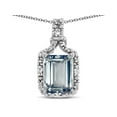 thumbnail image 1 of Star K� Antique Vintage Look Emerald Cut 8x6 Genuine Aquamarine Octagon Pendant, 1 of 9