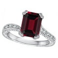 thumbnail image 1 of Star K� Antique Vintage Style Emerald Cut 8x6 Genuine Garnet Solitaire Engagement Promise Ring, 1 of 9