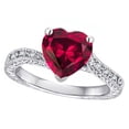 thumbnail image 1 of Star K� Antique Vintage Style Heart Shape 8mm Created Ruby Solitaire Engagement Promise Ring, 1 of 9