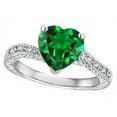 thumbnail image 1 of Star K� Antique Vintage Style Heart Shape 8mm Simulated Emerald Solitaire Engagement Promise Ring, 1 of 9