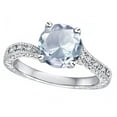 thumbnail image 1 of Star K� Antique Vintage Style Round 7mm Genuine Aquamarine Solitaire Engagement Promise Ring, 1 of 9