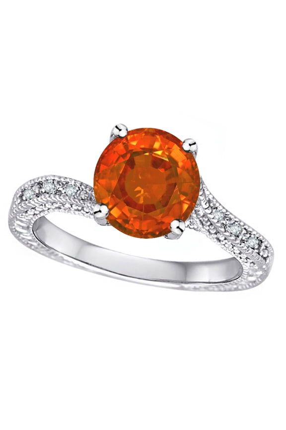 � Antique Vintage Style Round 7mm Simulated Fire Opal Solitaire Engagement Promise Ring