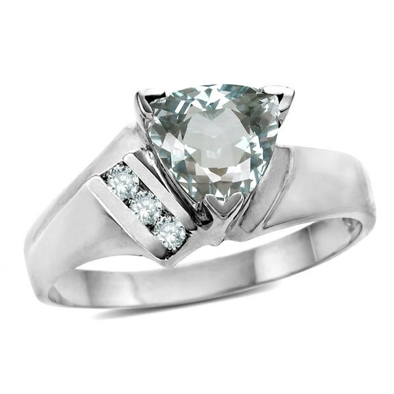 Star K � Aquamarine Trillion 7mm Contemporary Designer Ring