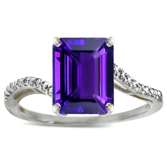 Star K � Big Stone Octagon Emerald Cut 10x8 Amethyst Bypass solitaire ring