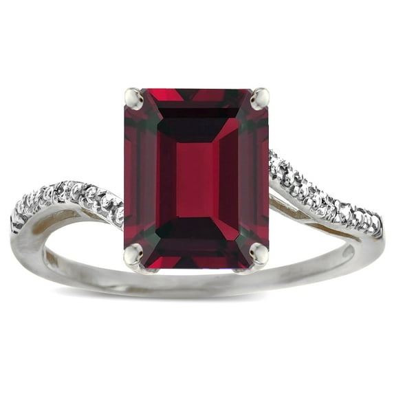Star K � Big Stone Octagon Emerald Cut 10x8 Garnet Bypass solitaire ring