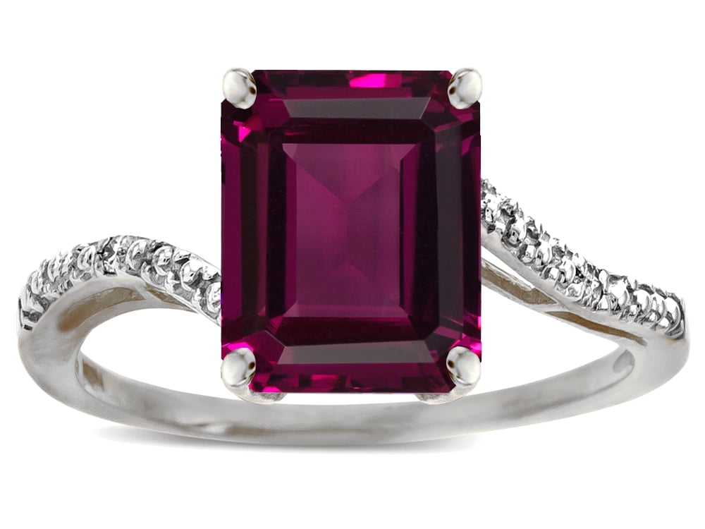 Star K Big Stone Octagon Emerald Cut 10x8 Rhodolite Bypass solitaire ...