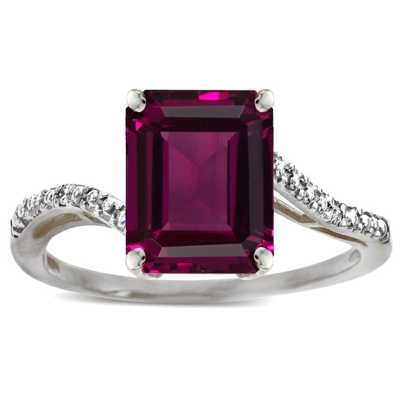 Star K � Big Stone Octagon Emerald Cut 10x8 Rhodolite Bypass solitaire ring