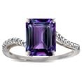 thumbnail image 1 of Star K � Octagon Emerald Cut Big Stone 10x8 Simulated Alexandrite Bypass solitaire ring, 1 of 8