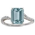 thumbnail image 1 of Star K � Big Stone Octagon Emerald Cut 10x8 Simulated Aquamarine Bypass solitaire ring, 1 of 6