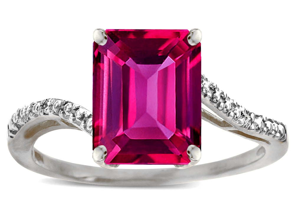 Star K Big Stone Octagon Emerald Cut 10x8 Simulated Pink Tourmaline ...