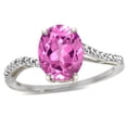 thumbnail image 1 of Star K� Big Stone Oval 10x8 Created Pink Sapphire Bypass solitaire engagement promise ring, 1 of 9