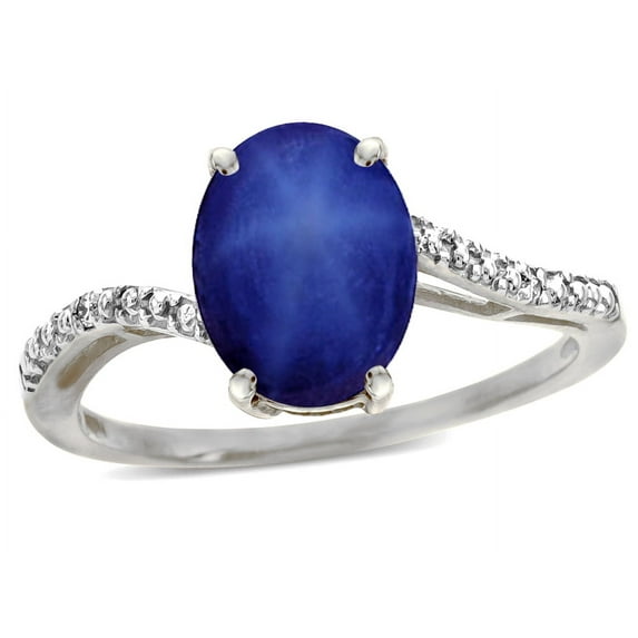 Star K� Big Stone Oval 10x8 Created Star Sapphire Bypass solitaire engagement promise ring