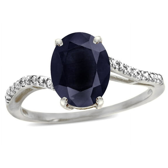 Star K� Big Stone Oval 10x8 Genuine Black Sapphire Bypass solitaire engagement promise ring