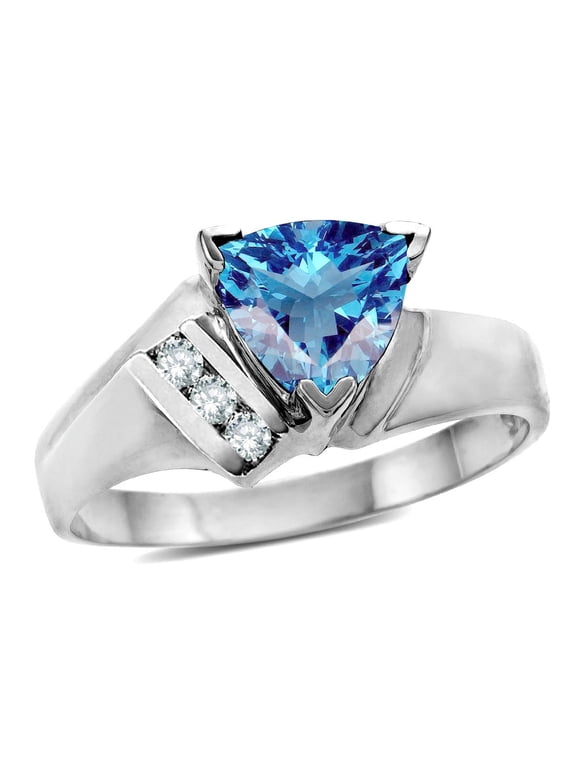 � Blue Topaz Trillion 7mm Contemporary Designer Ring