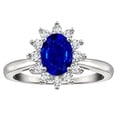thumbnail image 1 of Star K � Classic Lady Diana Halo Oval 7x5 Created Sapphire Ring, 1 of 9